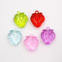 Childrens transparent acrylic imitation crystal fruit strawberry creative beaded pendant rewards children to dig gem toys
