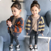 Girls sweater 2020 autumn new cardigan Korean version sweater Boys clothes sweater baby top coat tide