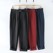 Foreign trade womens loose large size casual pants female fat mm temperament OL style turned up nine-point pants fashion all-match trousers autumn