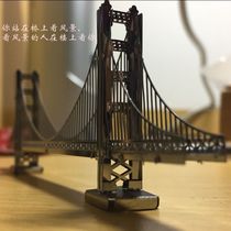  Metal bridge bridge 3D model Golden Gate Tower Bridge bridge assembly famous handmade puzzle Alloy simulation