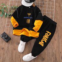 Boys autumn clothes suit the new 2022 CUHK Tong Fall Long sleeves Chaowei clothes handsome Childrens Sport Street Dance