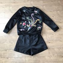 Cloud decoration totem 2021 original ethnic style womens hand embroidered color phoenix casual loose sweater suit