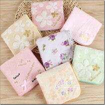 The new foreign trade original single cotton embroidery bow rose lace lady style exquisite small square towel handkerchief