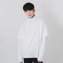 Hualun autumn and winter high collar sweater male Korean version of the tide student all-round hooded pullover loose fake two-piece trend top