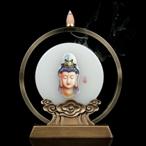 Jade sculpture Guanyin creative turn back fragrant pendulum piece Classical new Chinese meditation Decorative Items Hotel Hotel hotel Package arrangement