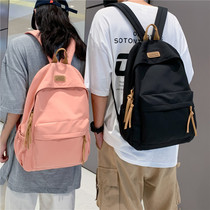 Simple canvas backpack for men and women Korean Harajuku junior high school student schoolbag Joker Street Backpack