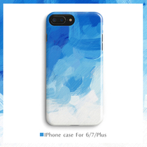 Fresh art Water color ink rub blue frosted 6s Apple xs max xr phone shell iphone 8 full package 7plus