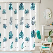 Nordic ins shower curtain set Bathroom bathroom curtain Toilet door curtain Bath cover partition curtain Waterproof thickening free drilling