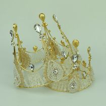 Vintage crystal crown lace Queen princess with the same cake decoration crown cake ornaments Crown hot-selling models