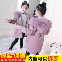 Girls winter season 2020 new cotton-padded clothes thick childrens Parker clothes