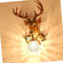 Antler wall lamp living room creative bedroom American country house restaurant bar staircase aisle Nordic deer head wall lamp