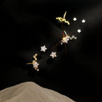 s925 pure silver star ear clip without earlyhole female high level sensual earrings minimalist French net red student little fresher 100 hitch