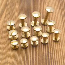 Pure Copper New Xie You Belt Nails DIY Handmade Leather I-shaped Nails Arc Surface Mother Screw Bag Hardware Accessories