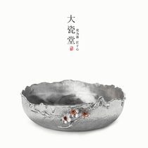 Big porcelain hall large pure handmade plum blossom tin tea washing special kung fu tea accessories tea washing pen washing tank