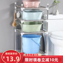 Stainless steel washbasin rack bathroom multifunctional floor-to-ceiling storage rack toilet toilet pot shelf