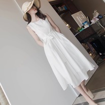 South Korea 2021 summer new Korean version of the socialite temperament thin medium-long chiffon vest dress womens skirt