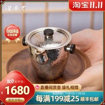 Sterling Silver Bowl single Japanese style Cup Ebony imitation Hot buckle hand foot silver bubble teapot tea bowl home kung fu tea