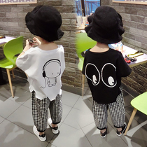 Childrens clothing 2022 new summer clothes Han version fashion handsome boy short sleeve suit casual loose baby two sets of damp