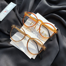 South Koreas new small round frame glasses female retro round face thin flat mirror Net red same glasses frame mens tide