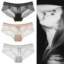 Lady Triangle Pants Lace Briefs Comfort Mesh Yarn Hollowed-out Seductive Pure Cotton Briefs