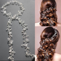 Wedding Headdress For Bride Crown Floral Pearl Hair Hairpin