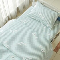 Hospital medical bedding Sheet quilt cover Quilt cover Cotton bed sheet bed cover Ward blue strip health flower three-piece set