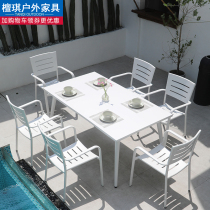 Outdoor Table And Chairs Courtyard Garden hotel folk Sleeping Outside Swing Casual Chair Subbalcony Net Red white pieces Table and chairs Composition