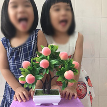 Simulation fruit lucky tree ornaments Fake peach tree Simulation peach fake tree simulation tree Plastic peach plastic tree