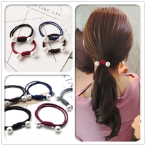 Hot selling Korean hair accessories cute Pearl Hairband knotted high-elastic three-strand leather band headstring head jewelry simple rubber band