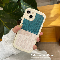 ins sweater stitch splicing apple 13 mobile phone shell iphone12 new 13pro 13pro 12pro full package anti-fall 11 silicone xs max soft shell xr apple x women 8