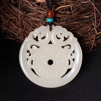 And Tian Yushuanglong protective main pendant bifacial finely carved imitation ancient Xianglong Xiang Rui pendant jade