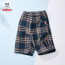 Babu Bean Boy Clothing Boy Shorts Children Summer Plaid 50% Works Pants CUHK Casual Mid Pants Wear Tide Outside