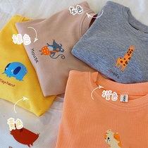 Good elasticity base shirt spring and autumn childrens T-shirt long sleeve cartoon base small childrens printed inner T-shirt