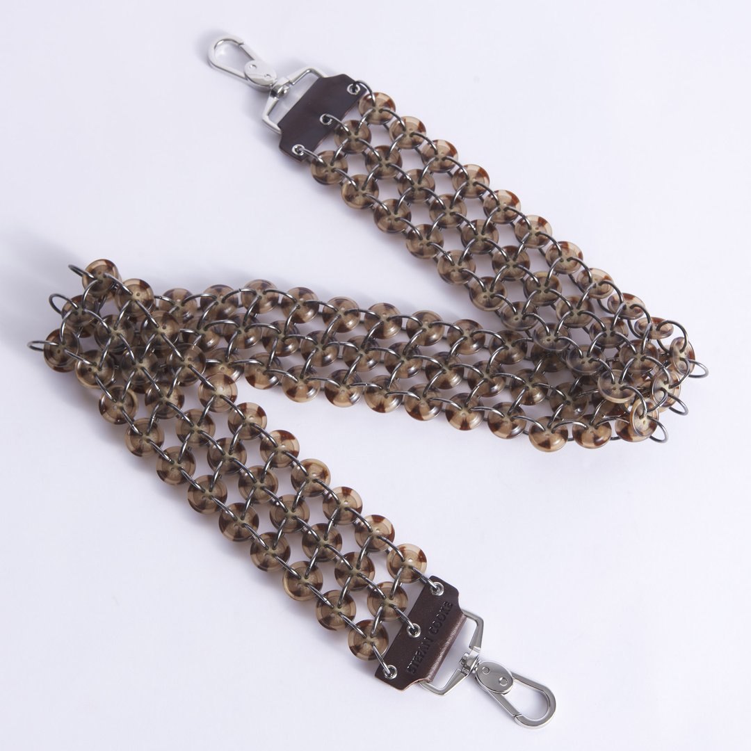 非現貨】Stefan Cooke Brown Button Strap 鈕釦肩帶