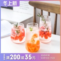 Nordic Ins Net red glass home simple water cup milk tea shop fruit juice cup coffee cup creative drink cup