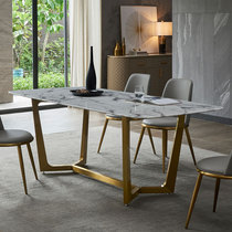 Italian light luxury Nordic modern minimalist home marble dining table and chairs combination light extravagant dining table rectangular 4 persons 2 persons
