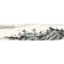 Immediately shoot Song Baoshen 1 8 m < ancient Chinese landscape > Hand drawing country painting landscape painting Living room Decorative Character Painting