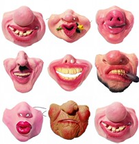 Halloween funny latex pig nose mask spoof whole person pick up game props funny trick half face mask