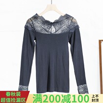West Lake Pavilion old (HEE) winter modal lace backless long sleeve T-shirt sexy base shirt RX41C