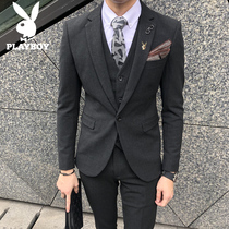 Flowers Playboy casual suit Mens suit Western suit Suits Handsome Korean version Neo Groom Wedding Gown Wedding Gown Inn Wind