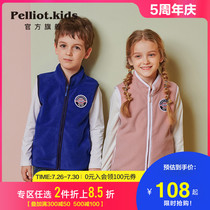 Boxi and childrens waistcoat Boys and girls 2021 Spring fleece vest Baby fleece horse clip warm waistcoat