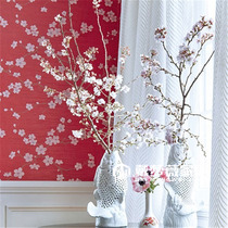 American THIBAUT original imported wallpaper American pastoral straw linen porch living room bedroom background wallpaper