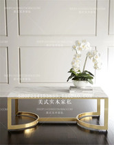 American neoclassical tea table marble stainless steel rectangular tea table brief postmodern living room party several coffee table