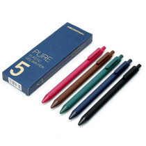 KACO retro color gel pen Press color pen multi-color students with 0 5mm watercolor pen five sets