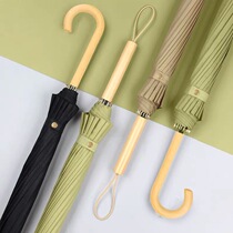 Japanese 16 bone long - handled straight - pole umbrella retro wind and female custom of Korea Xiaqing fresh dual - use barometer