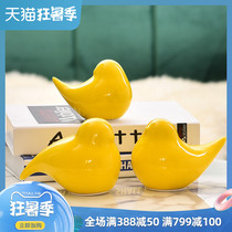 Ceramic cute bird decorations TV cabinet Living room bookcase Creative household goods New Chinese European small ornaments