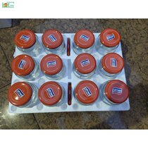 Yellow peach round glass high temperature multi-high temperature food empty bottle canned seed cooking with lid specifications excellent canned bottle