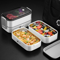 304 stainless steel insulated lunch box Japanese lunch box set double layer student lunch box microwave oven plus