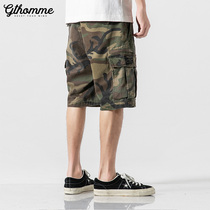 2021 summer new mens tooling shorts loose straight tube trend camouflage casual versatile five-piece pants thin