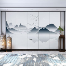 Hard package TV background Wall new Chinese landscape flowers and birds 2019 simple bedside soft bag mural living room sofa bedroom